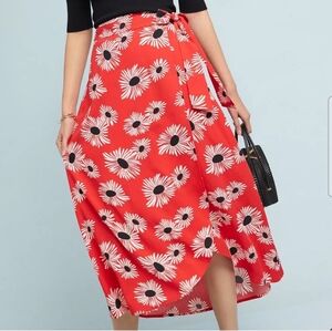 Anthropologie Conversations Floral Wrap Skirt